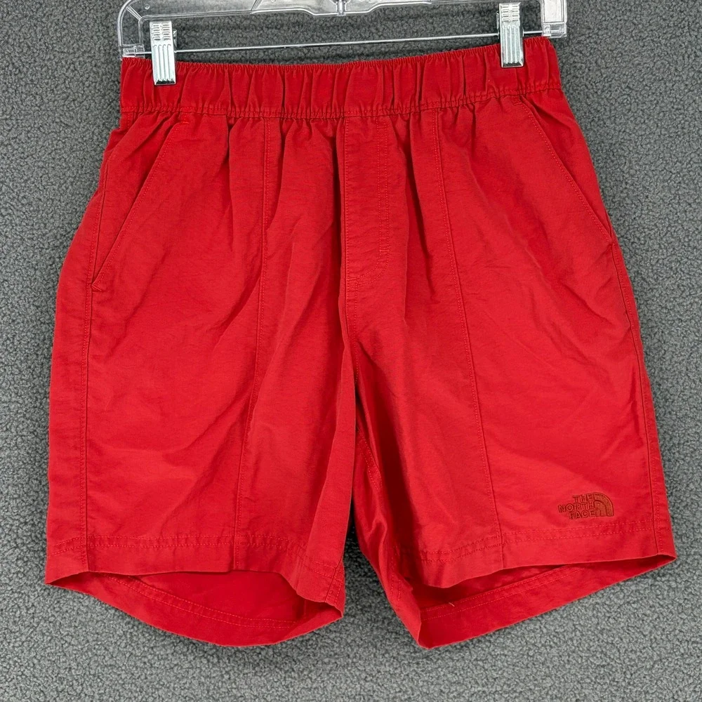 The North Face Mens Class V Belted Shorts Red Nylon Hiking Water Small